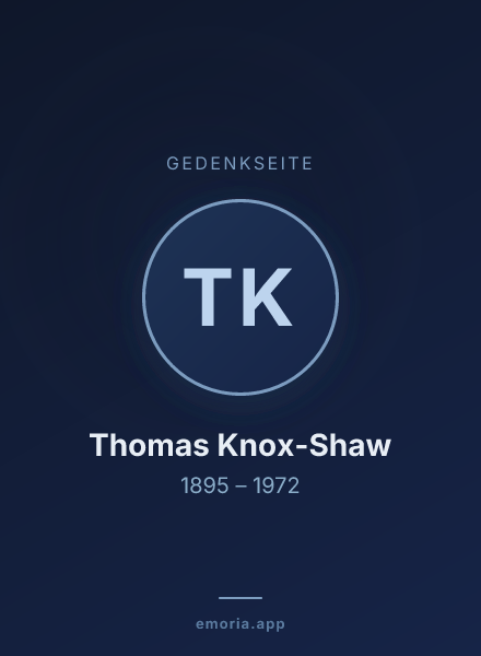 Gedenkportrait von Thomas Knox-Shaw