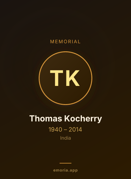 Memorial portrait of Thomas Kocherry