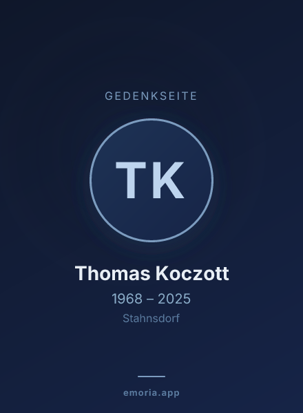 Gedenkportrait von Thomas Koczott