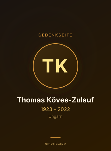 Gedenkportrait von Thomas Köves-Zulauf