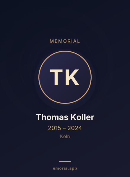 Memorial portrait of Thomas Koller