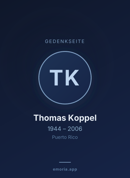 Gedenkportrait von Thomas Koppel