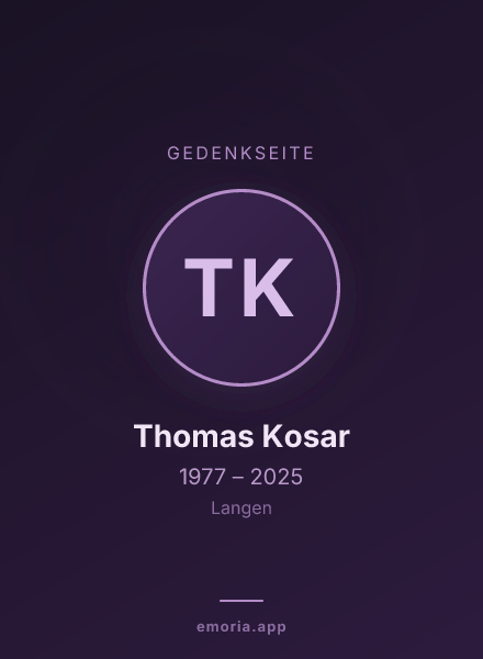 Gedenkportrait von Thomas Kosar