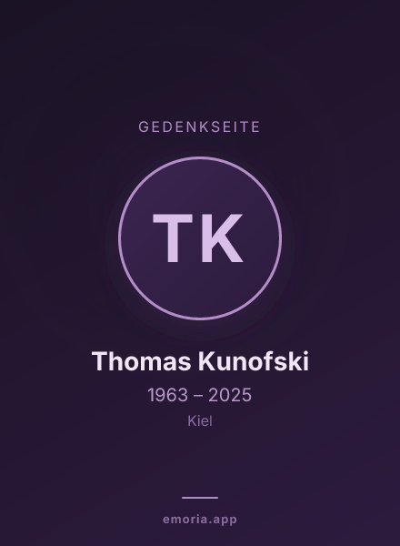 Gedenkportrait von Thomas Kunofski