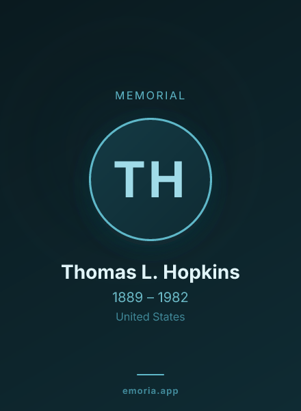 Memorial portrait of Thomas L. Hopkins
