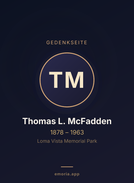 Gedenkportrait von Thomas L. McFadden