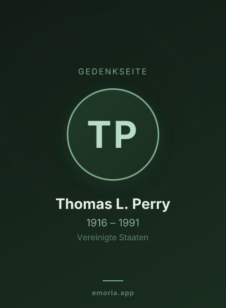Gedenkportrait von Thomas L. Perry