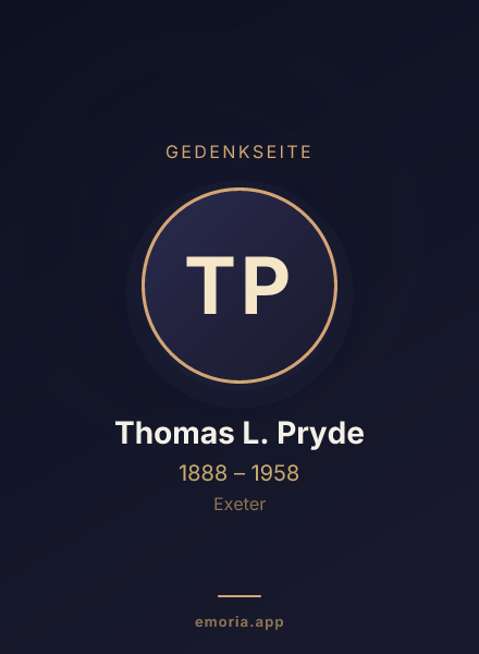 Gedenkportrait von Thomas L. Pryde