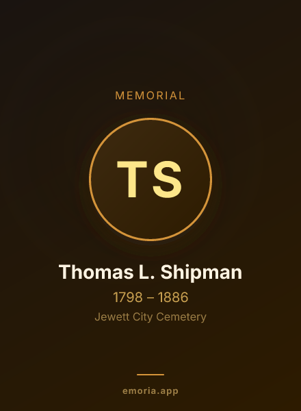Memorial portrait of Thomas L. Shipman