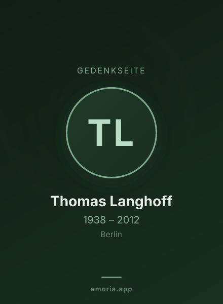 Gedenkportrait von Thomas Langhoff