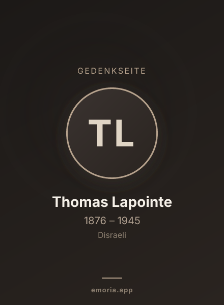 Gedenkportrait von Thomas Lapointe