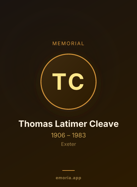 Memorial portrait of Thomas Latimer Cleave