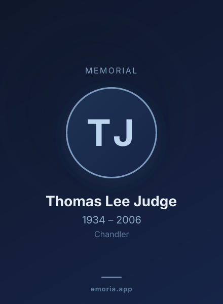 Memorial portrait of Thomas Lee Judge