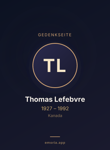 Gedenkportrait von Thomas Lefebvre
