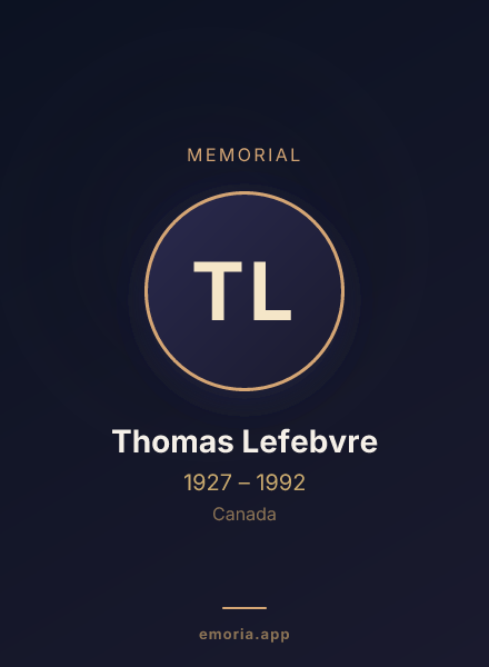Memorial portrait of Thomas Lefebvre