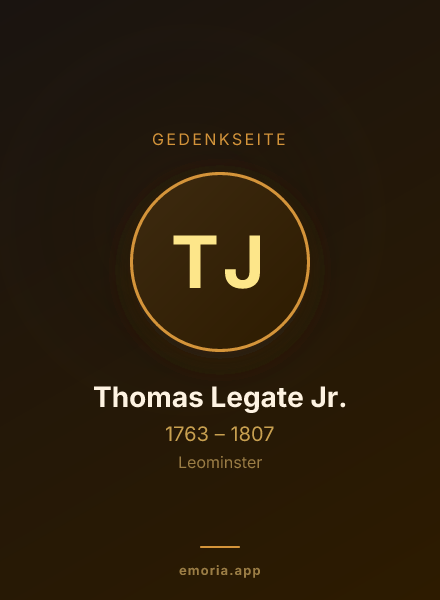 Gedenkportrait von Thomas Legate Jr.