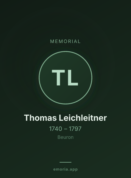 Memorial portrait of Thomas Leichleitner