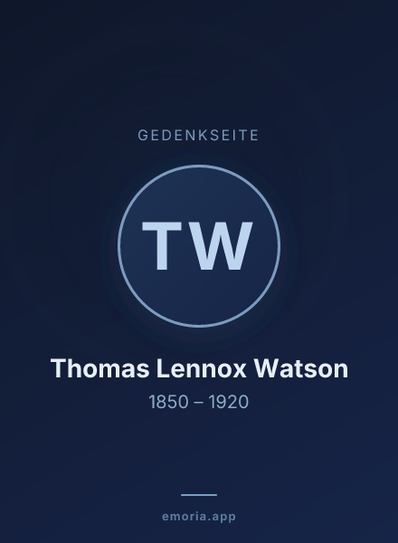 Gedenkportrait von Thomas Lennox Watson