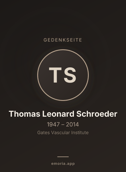 Gedenkportrait von Thomas Leonard Schroeder