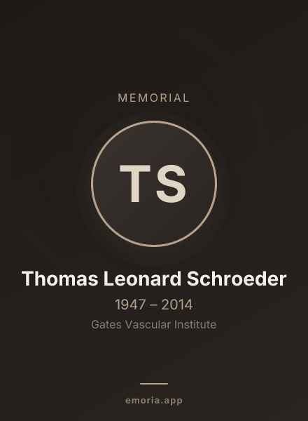 Memorial portrait of Thomas Leonard Schroeder