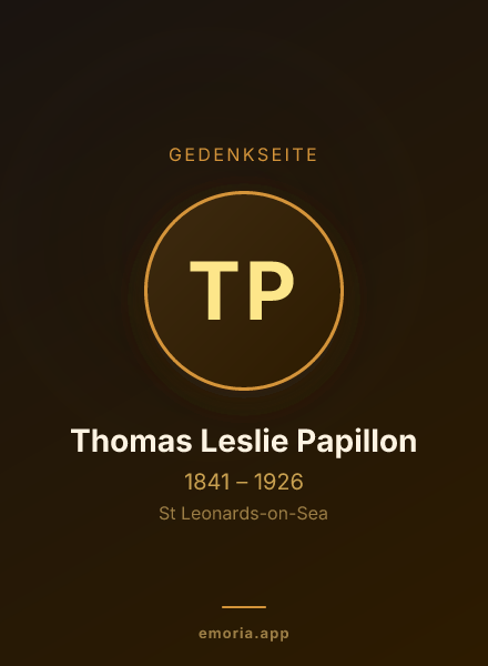 Gedenkportrait von Thomas Leslie Papillon