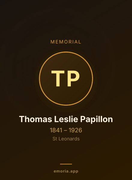 Memorial portrait of Thomas Leslie Papillon