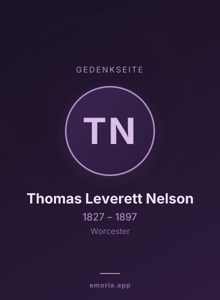 Gedenkportrait von Thomas Leverett Nelson