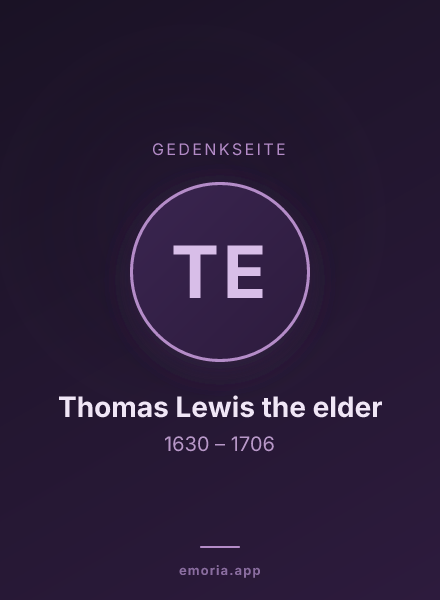 Gedenkportrait von Thomas Lewis the elder