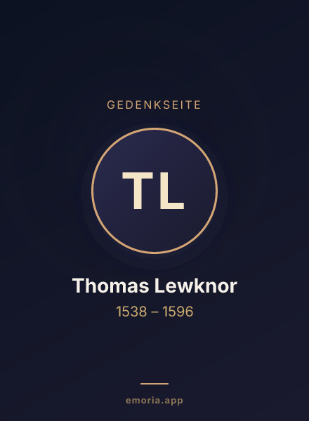 Gedenkportrait von Thomas Lewknor