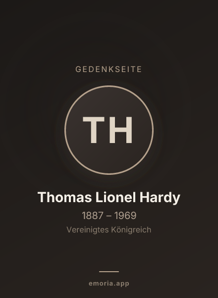Gedenkportrait von Thomas Lionel Hardy