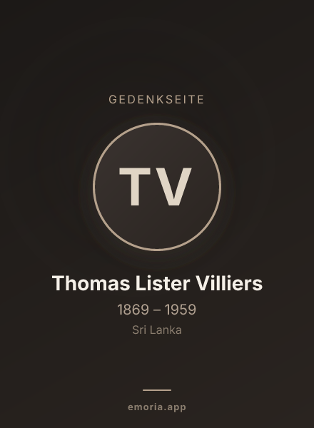 Gedenkportrait von Thomas Lister Villiers