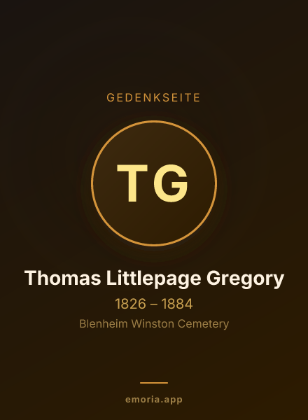 Gedenkportrait von Thomas Littlepage Gregory
