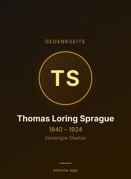 Gedenkportrait von Thomas Loring Sprague