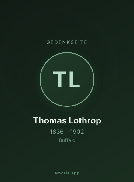 Gedenkportrait von Thomas Lothrop