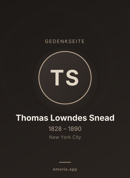 Gedenkportrait von Thomas Lowndes Snead