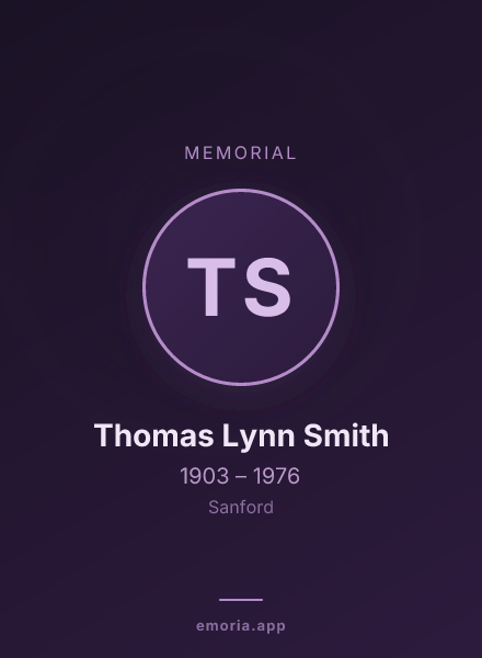 Memorial portrait of Thomas Lynn Smith