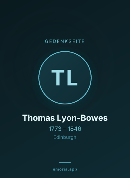 Gedenkportrait von Thomas Lyon-Bowes