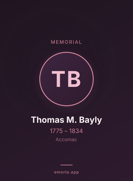 Memorial portrait of Thomas M. Bayly
