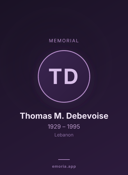 Memorial portrait of Thomas M. Debevoise