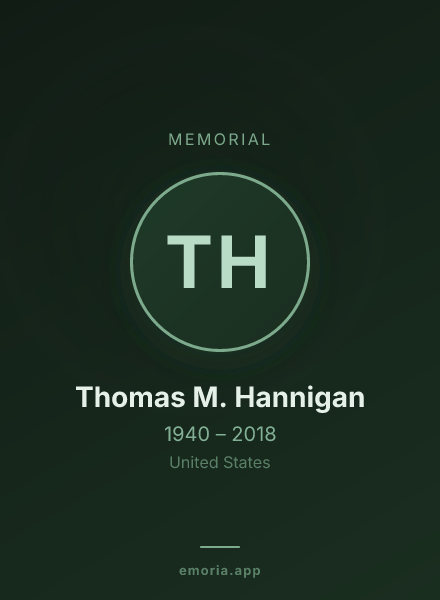Memorial portrait of Thomas M. Hannigan