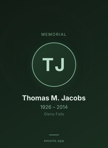 Memorial portrait of Thomas M. Jacobs