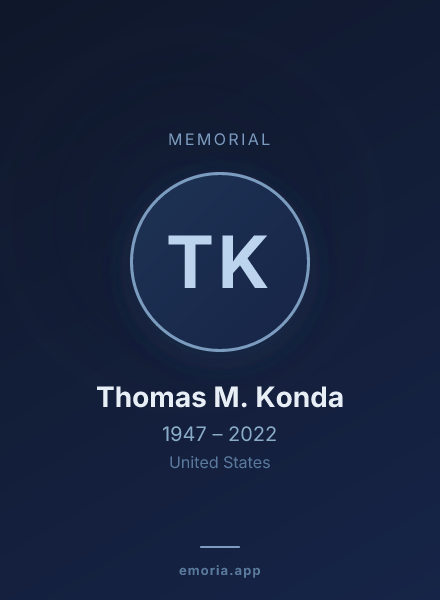 Memorial portrait of Thomas M. Konda