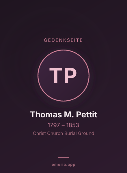 Gedenkportrait von Thomas M. Pettit