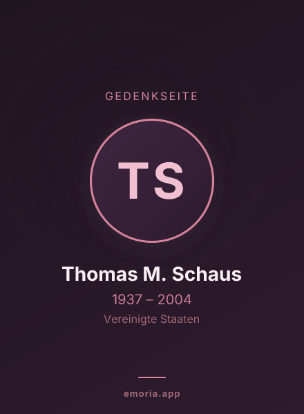 Gedenkportrait von Thomas M. Schaus