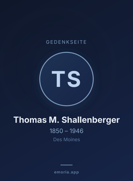 Gedenkportrait von Thomas M. Shallenberger