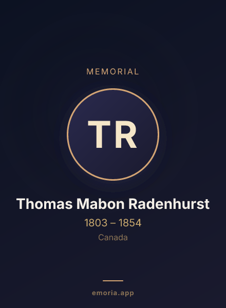 Memorial portrait of Thomas Mabon Radenhurst