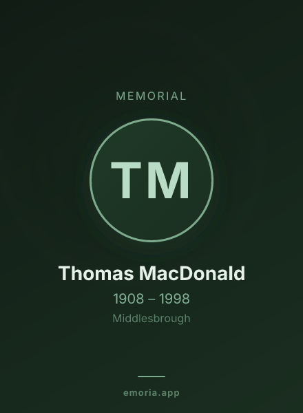 Memorial portrait of Thomas MacDonald