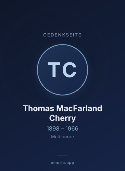 Gedenkportrait von Thomas MacFarland Cherry