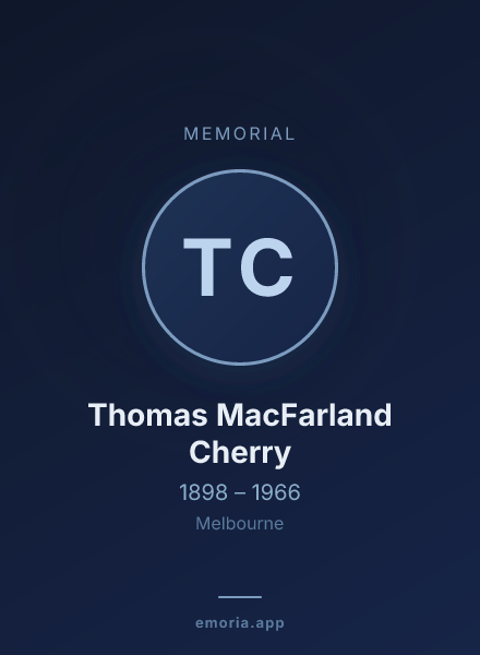 Memorial portrait of Thomas MacFarland Cherry