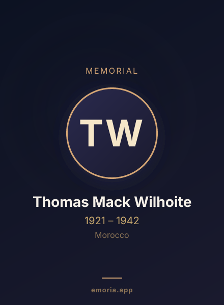 Memorial portrait of Thomas Mack Wilhoite